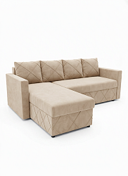 Угловой диван "Стелла" велюр бежевый