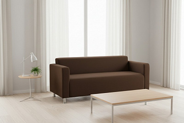 Прямой диван "Томи" велюр коричневый