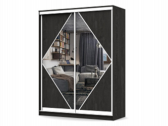 Шкаф купе 2-х дверный "Геометрия-3" с зеркалами