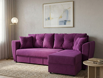 Угловой диван "Амстердам велюр фиолетовый"