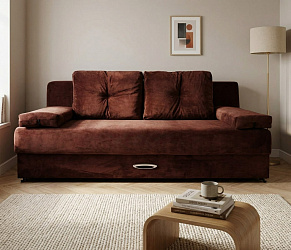 Диван еврокнижка "Амстердам мини люкс коричневый"