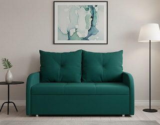 Прямой диван "Мини люкс лайт" велюр зара изумруд