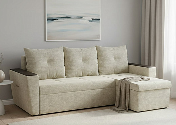 Угловой диван "Дубай Майами" рогожка дрим беж