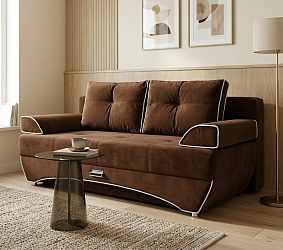 Диван еврокнижка "Валенсия коричневый"