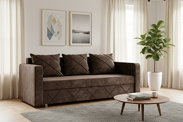 Диван еврокнижка "Стелла" коричневый
