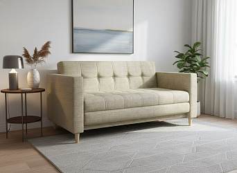 Прямой диван "Квадро" рогожка дрим беж