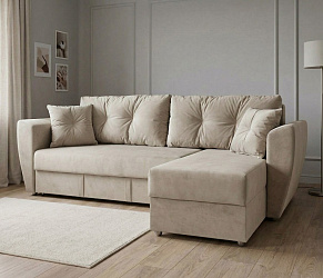 Угловой диван "Амстердам велюр бежевый"