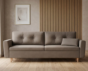 Диван еврокнижка "Норфолк" велюр зара лайт браун 05