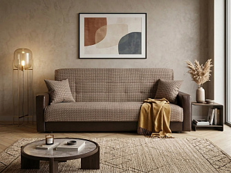 Диван книжка "Лондон" рогожка коричневая