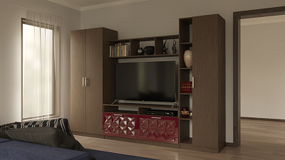 Стенка для гостиной "Глянец 3Д-17"