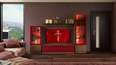 Стенка для гостиной "Глянец 3Д-30"