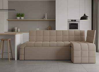 Кухонный угловой диван "Бристоль" велюр зара лайт браун 05