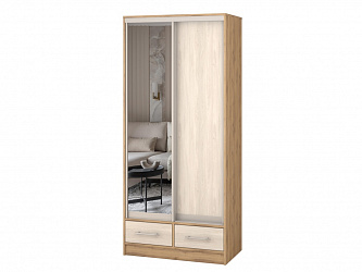 Шкаф купе 2-х дверный "Версаль" 2 ящика/ЛДСП/1 зеркало