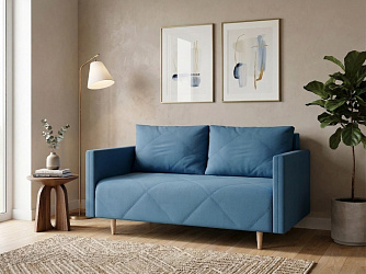 Прямой диван "Милли Мини" велюр зара океан 45