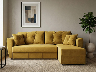 Угловой диван "Амстердам велюр желтый"