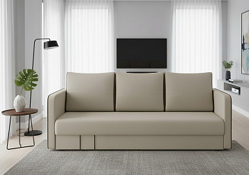 Диван еврокнижка "Слим" велюр зара крем 02