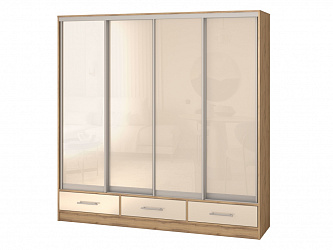 Шкаф купе 4-х дверный "Версаль" 3 ящика/МДФ